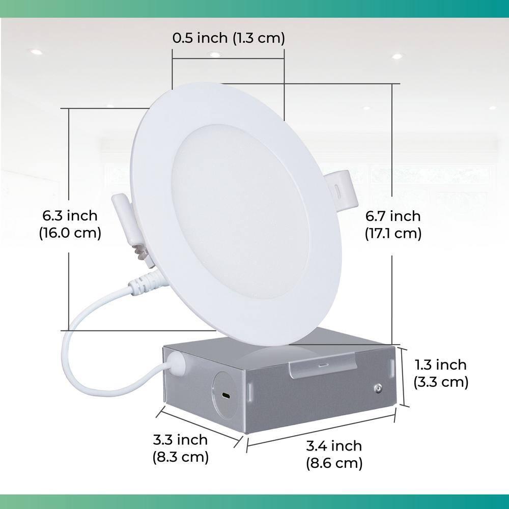 Infibrite IB-002-1-12W-HLW-24PK 6'' Tunable Color Temperature Dimmable Air-Tight IC Rated LED Canless Recessed Lighting Kit (Set of 24)