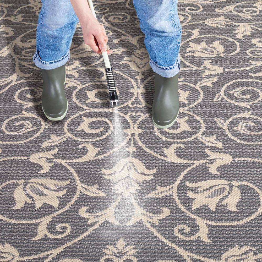 Courtyard CY2098 Power Loomed Indoor and Outdoor Accent Rug - Grey/Natural - 2'x3'7" - Safavieh