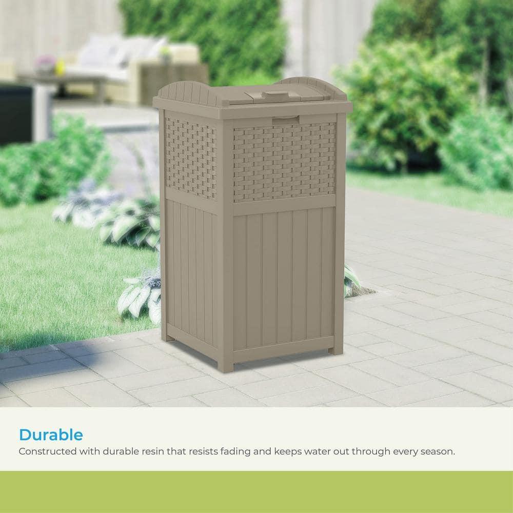 Suncast Suncast 33 Gallon Manual Lift Trash Hideaway Container