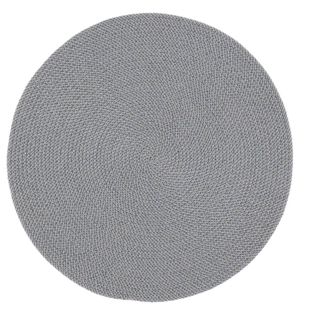 Braided BRD403 Hand Woven Area Rug - Grey/Blue - 3' round - Safavieh.