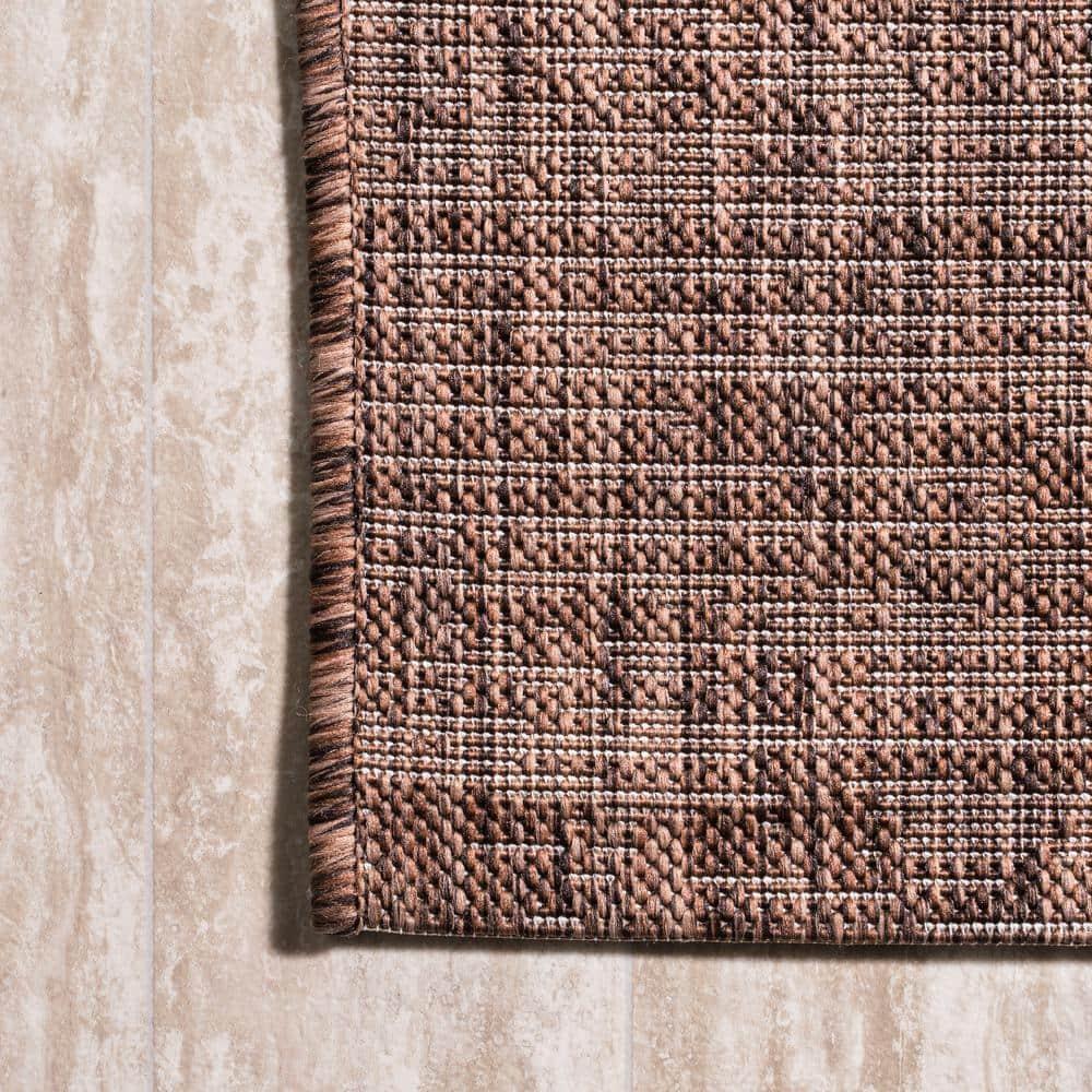 3'x5' Tavira Modern Strie' Indoor/Outdoor Area Rug, Brown/Beige - JONATHAN Y