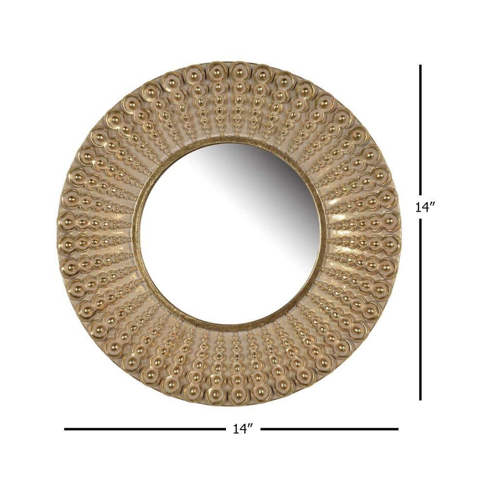 A&B Home Round Wall Mirror 19" Gold Circle Wall Mounted Mirror for Bathroom Bedroom Living Room Washroom
