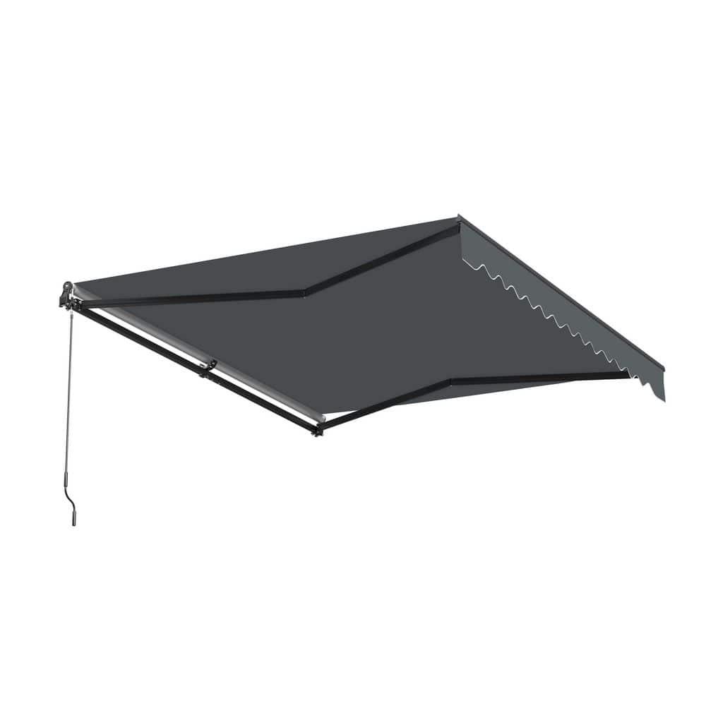 Motorized Retractable Patio Awning- Black Frame