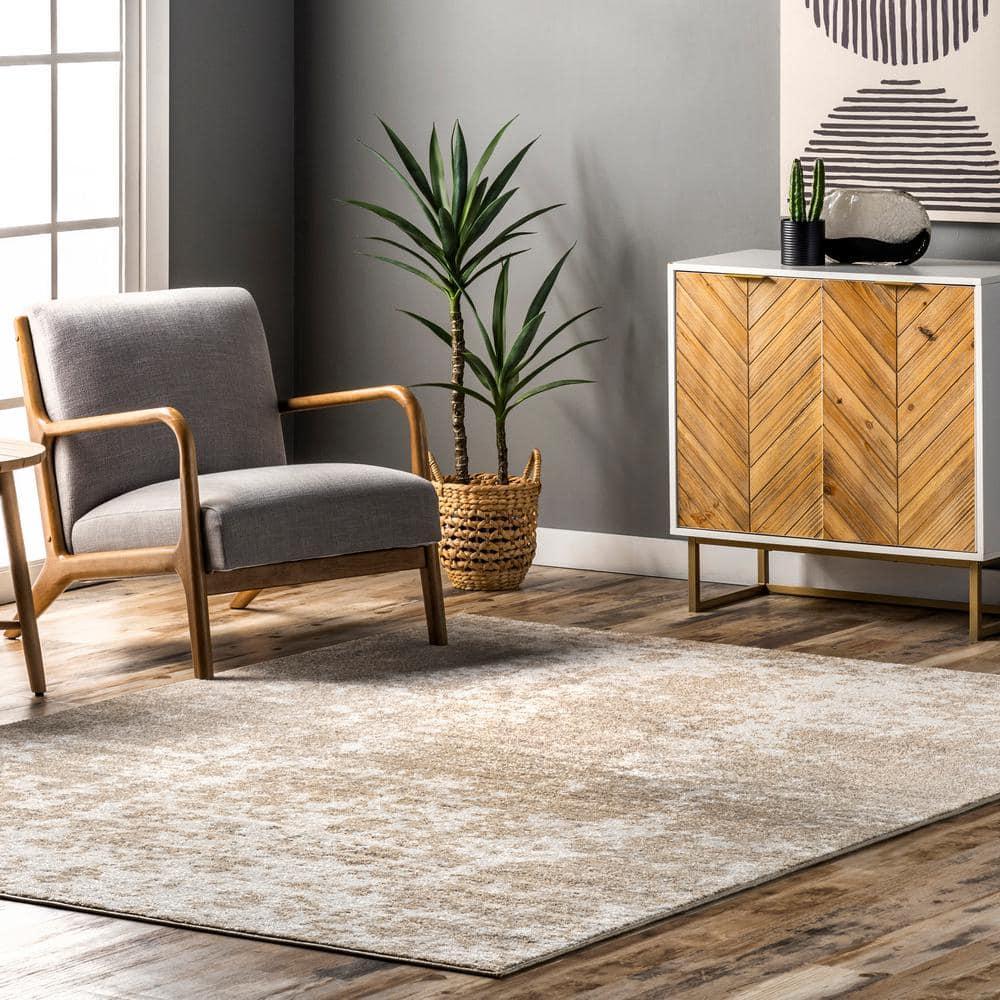 Nuloom Deedra Abstract 7x9 Indoor Area Rug for Living Room Bedroom Dining Room Kitchen, Beige/Ivory