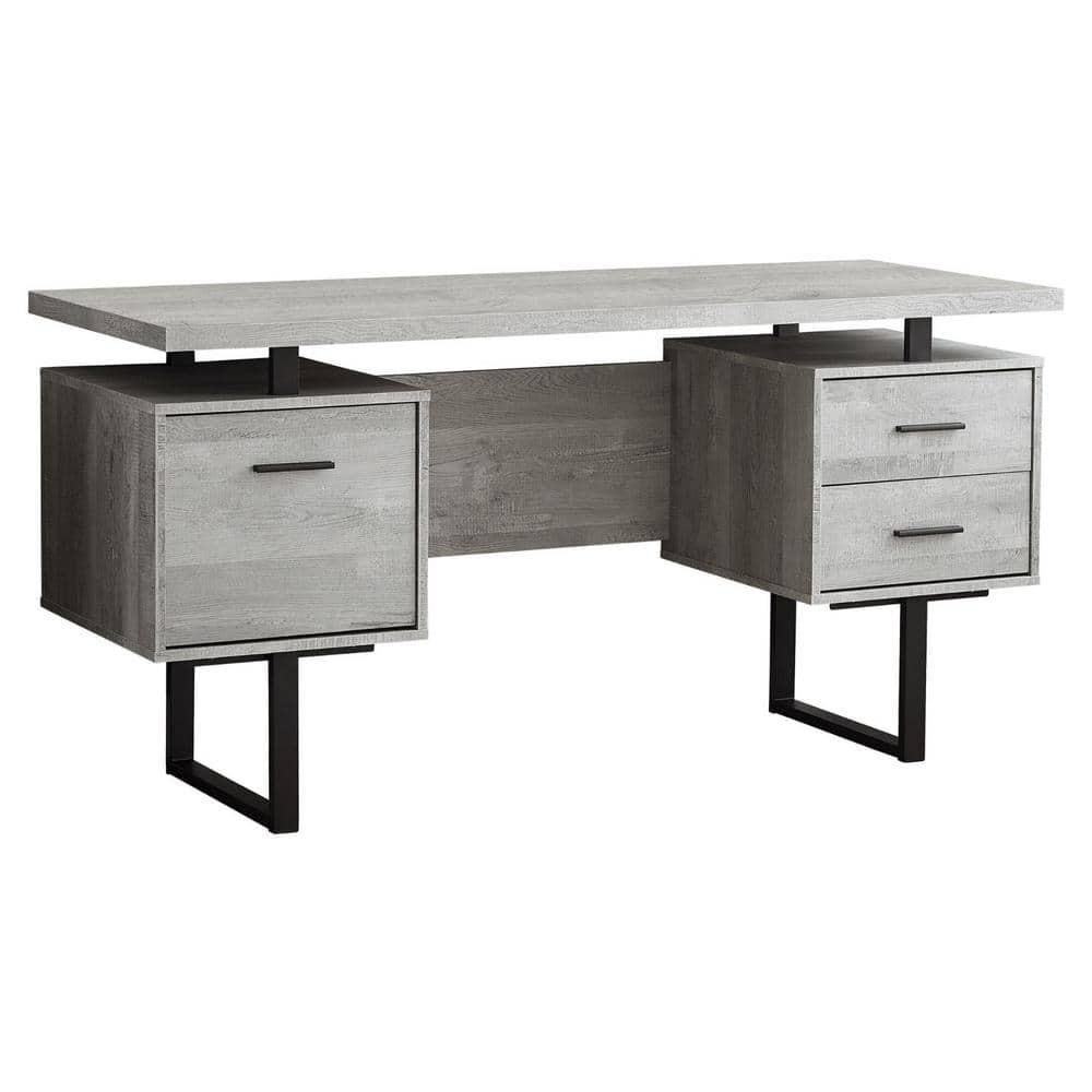 Monarch Specialties Computer Desk, Home Office, Laptop, Left, Right Set-Up, Storage Drawers, 60"L, Metal, Laminate