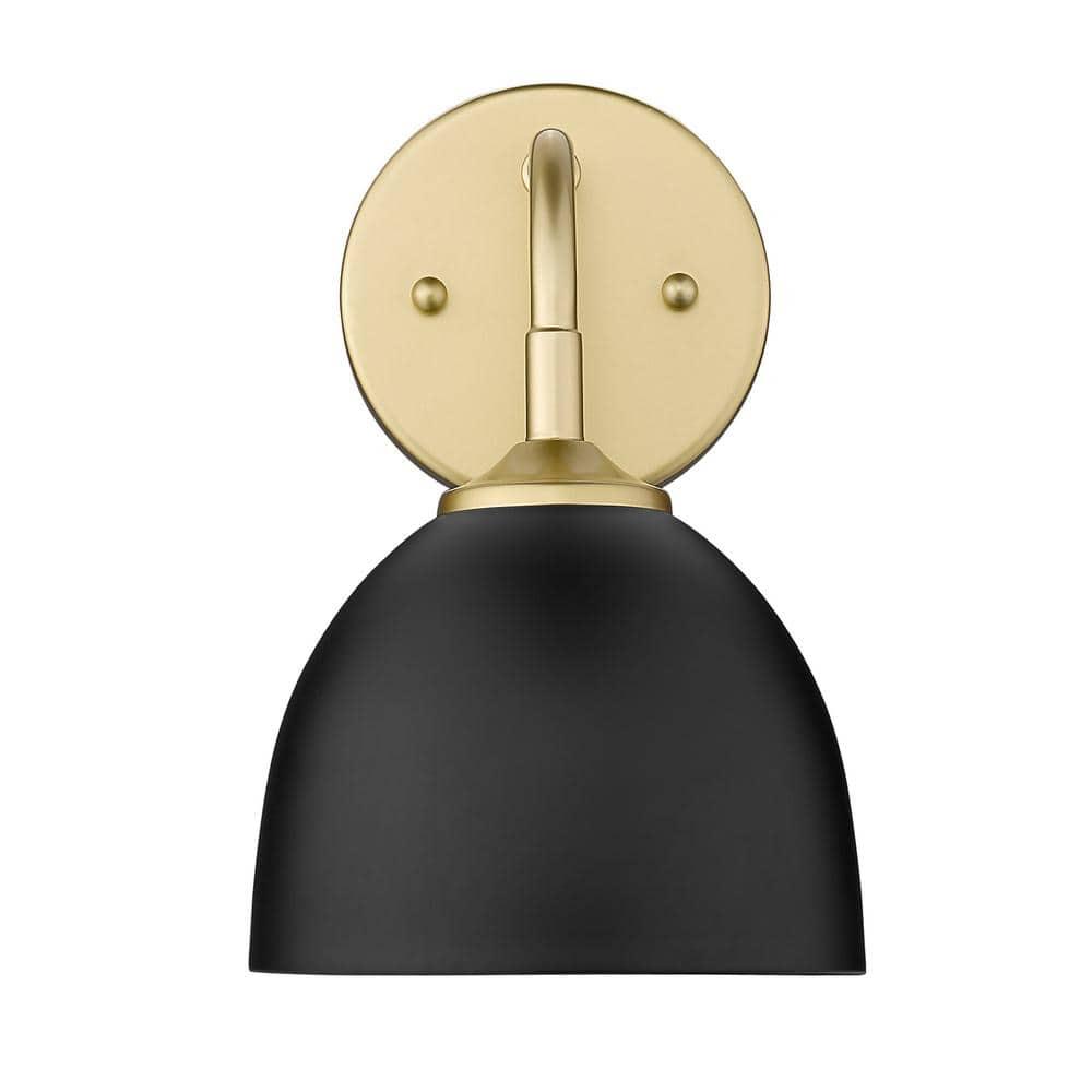 Golden Lighting Zoey 1-Light Wall Sconce in Olympic Gold with Matte Black