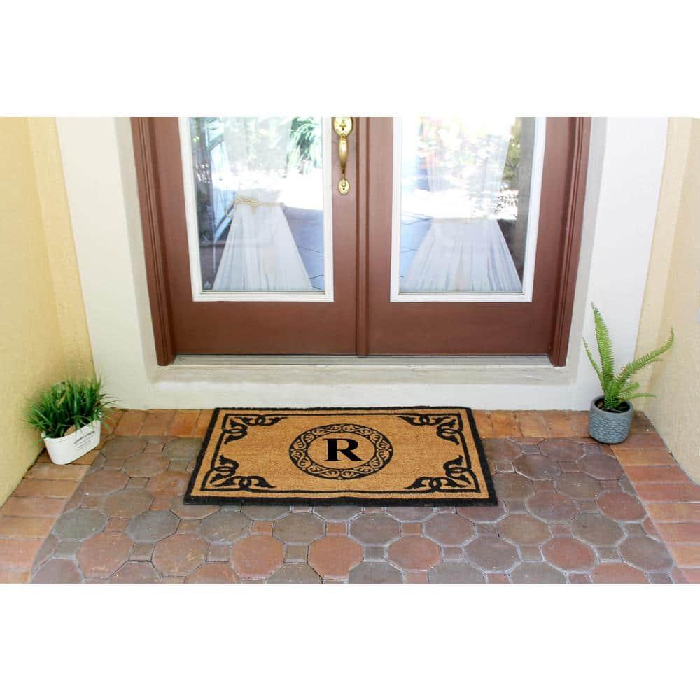 A1HC First Impression Hand Crafted by Artisans Geneva Monogrammed Entry Doormat, 24"X39" R