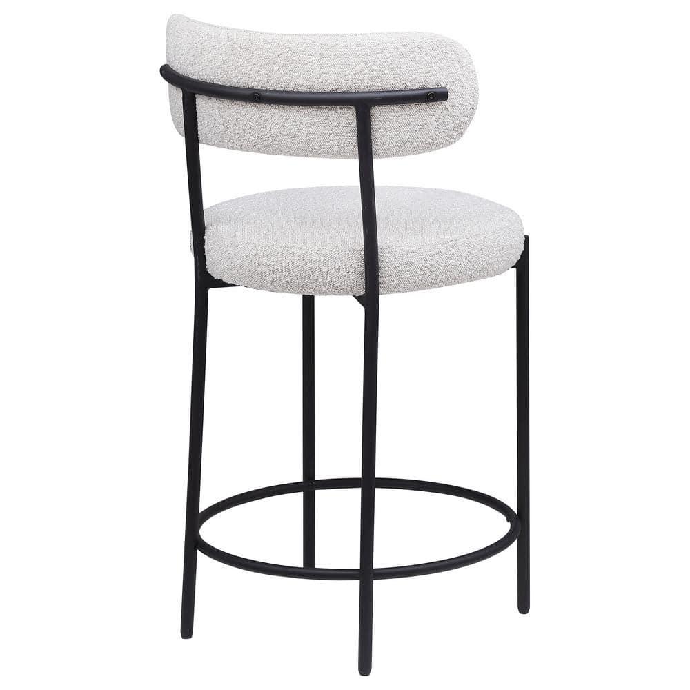 Coaster Viola Boucle Fabric Upholstered Counter Chair Cream