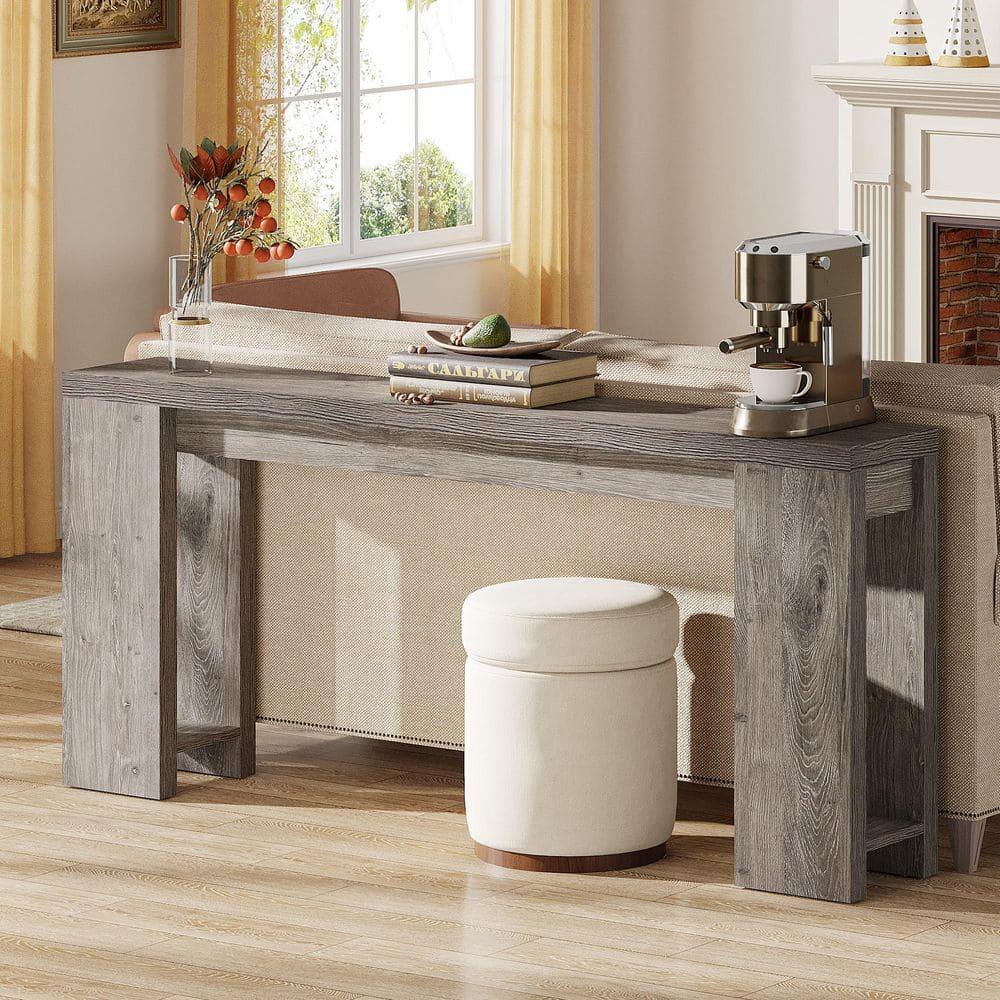 Millwood Pines 70.9" Console Table For Entryway, Farmhouse Wood Sofa Couch Tale
