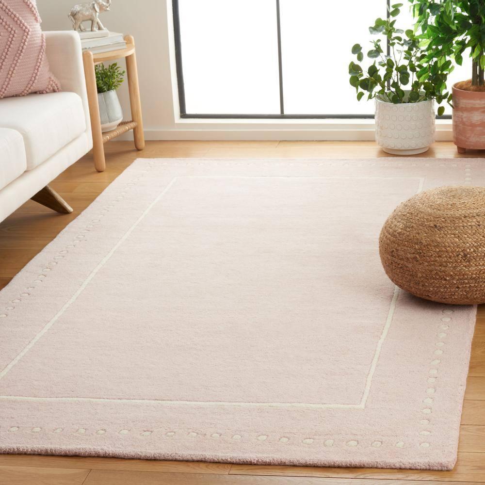 Bella BEL151 Hand Tufted Area Rug - Light Pink/Ivory - 5'x5' - Safavieh.