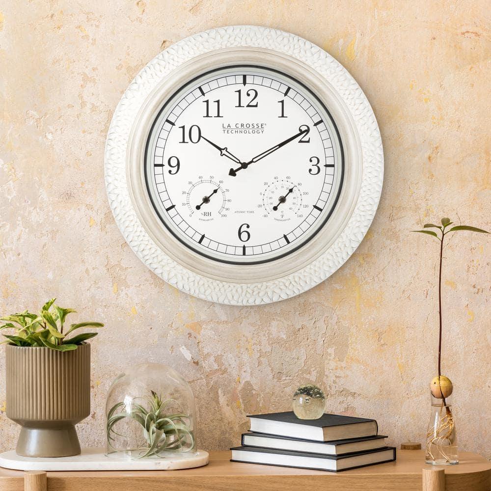 La Crosse Technology 21" Atomic Analog Wall Clock with Temperature & Humidity