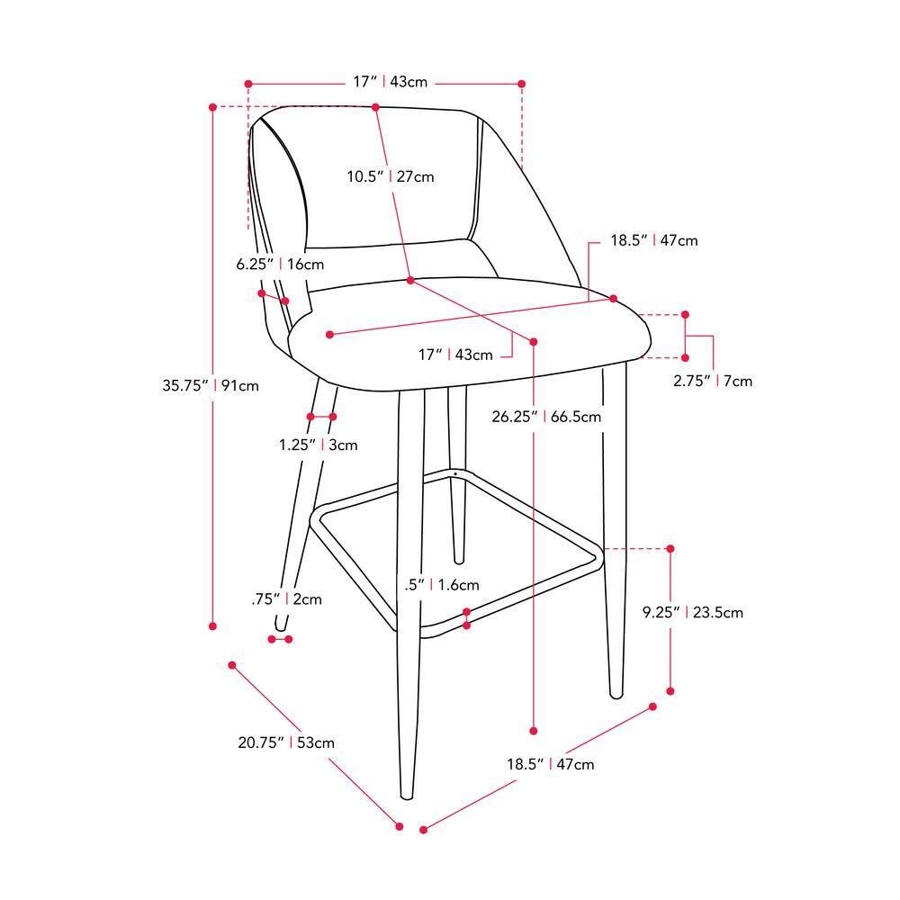 George Oliver Nellia Upholstered Counter Stool