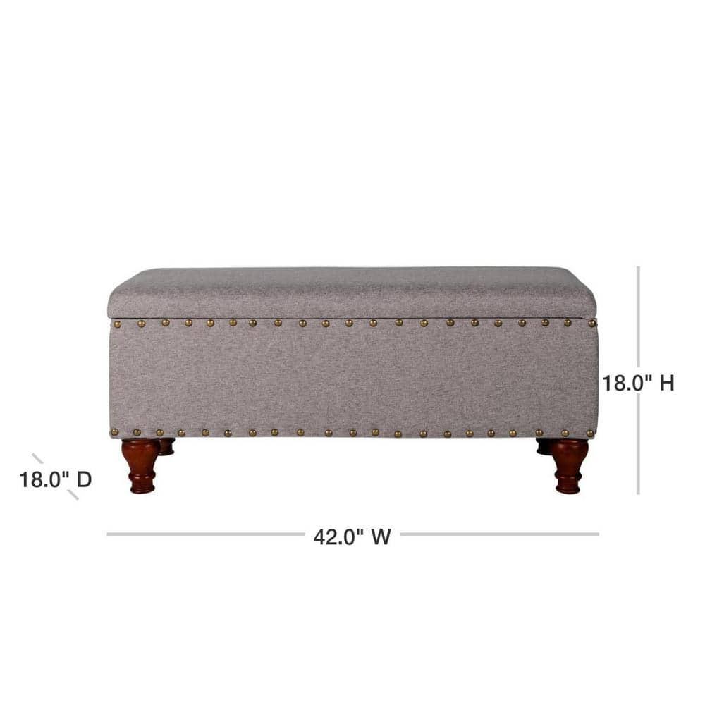 Modern Metal Faux Shearling Bench Cream - HomePop
