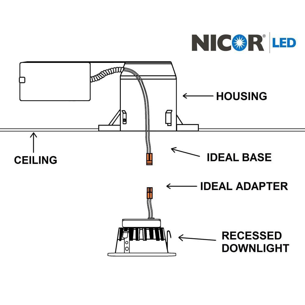 NICOR Lighting 19001AR-LED-ID 4 in. LED Remodel Housing with IDEAL Connection & IC-Rated - Natural