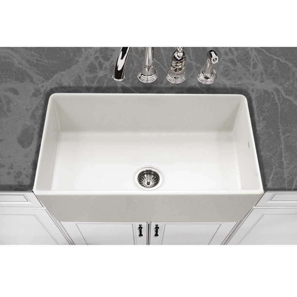 Houzer Platus 33 inch Black Fireclay Apron Front Farmhouse Single Bowl Kitchen Sink - PTG-4300 BL