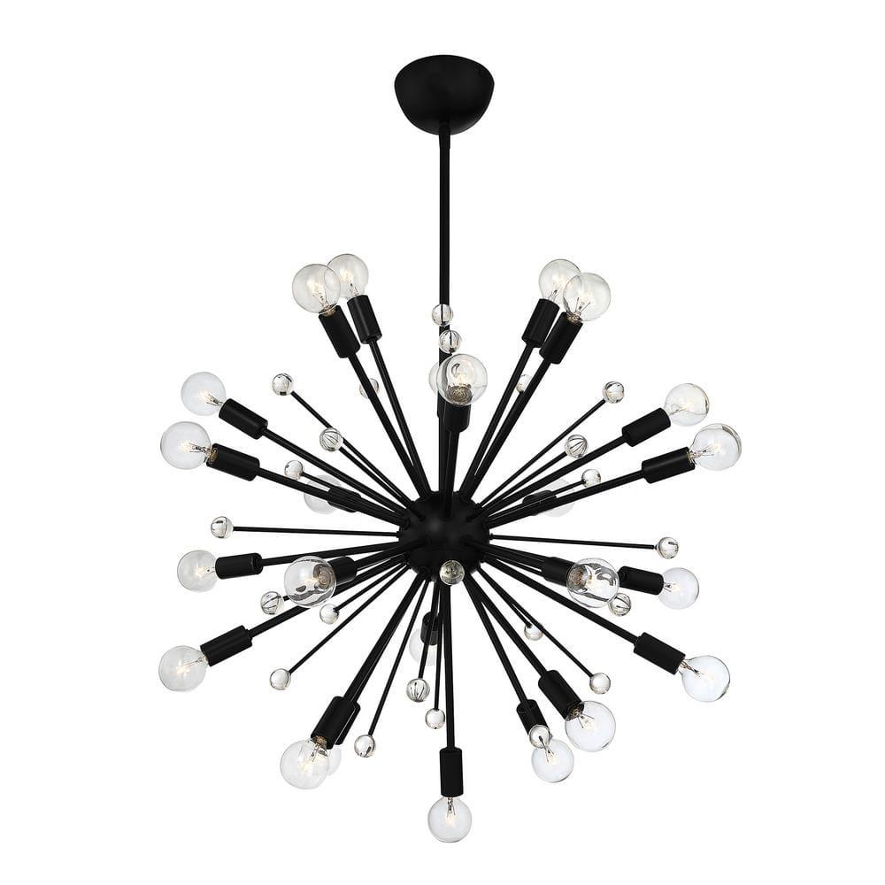 24 Light Metal Dimmable Sputnik Chandelier