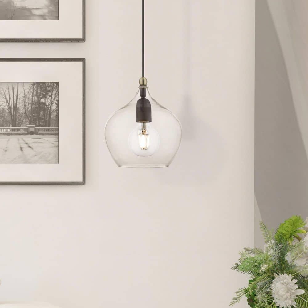 Livex Lighting Aldrich 1 - Light Pendant in  Bronze/Antique Brass
