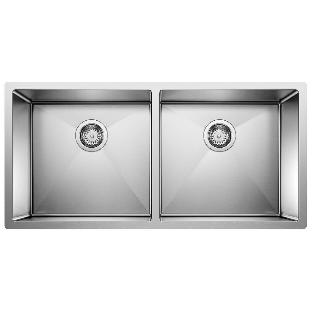 Precision 37" Stainless Steel Double Bowl Undermount Kitchen Sink