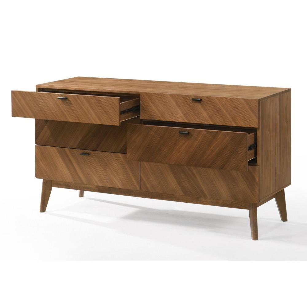 Benjara BM301756 55 in. Nova Rem Wide Dresser with 6 Drawers, Brown & Black