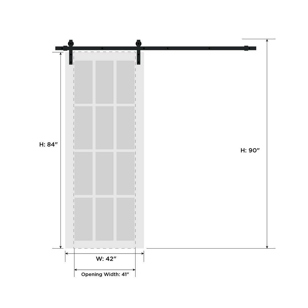 SARTODOORS 42'' Solid + Manufactured Wood Paneled Barn Door
