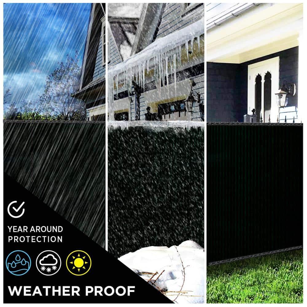 Boen - Backyard Privacy Screen Fence Covering 4' x 50' - Black - Instant Outdoor Privacy Fence Screen for Any Metal, Chain Link, Wood Panels or Plastic Fencing - Shade & Block Wind Privacy Wall