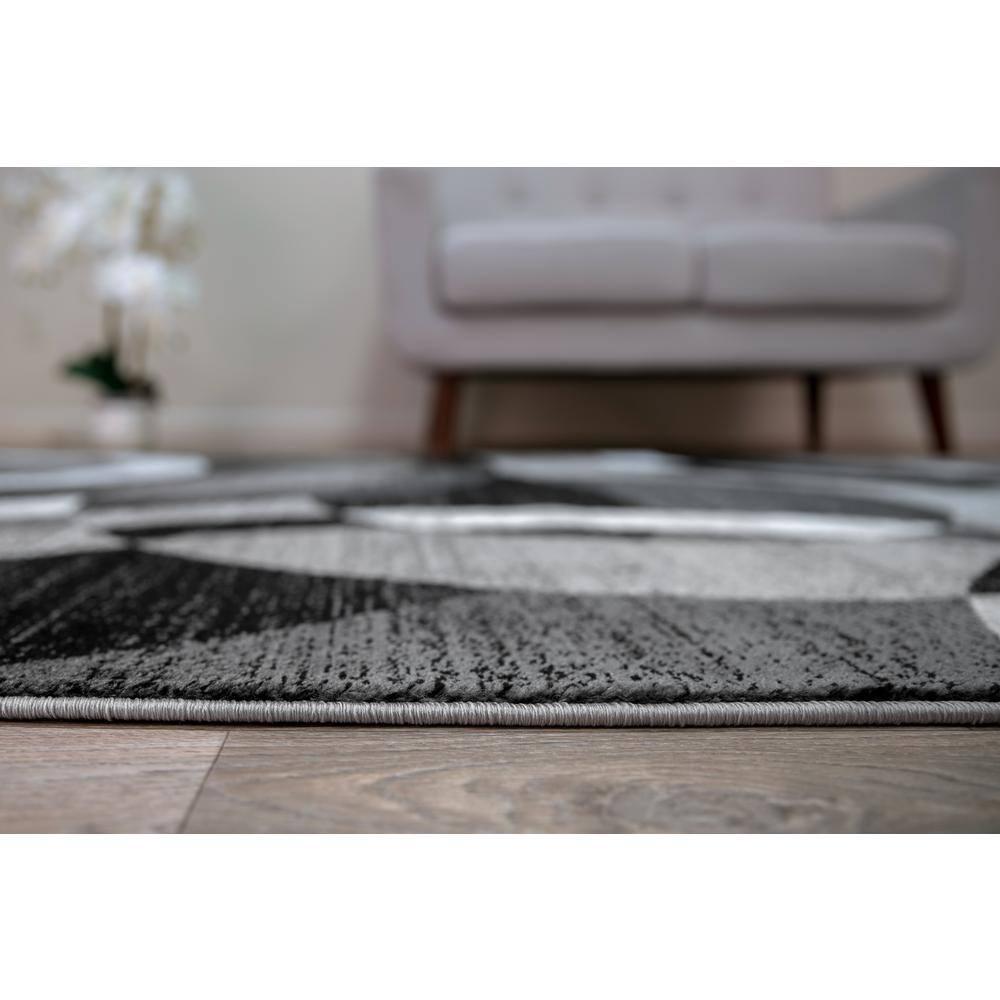 World Rug Gallery Geometric Circles Area Rug - Gray 2'7"x8'