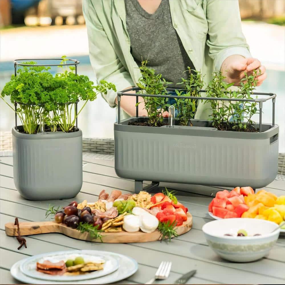 Vego Garden Mini Herb Plastic Outdoor Pot Planter with Trellis