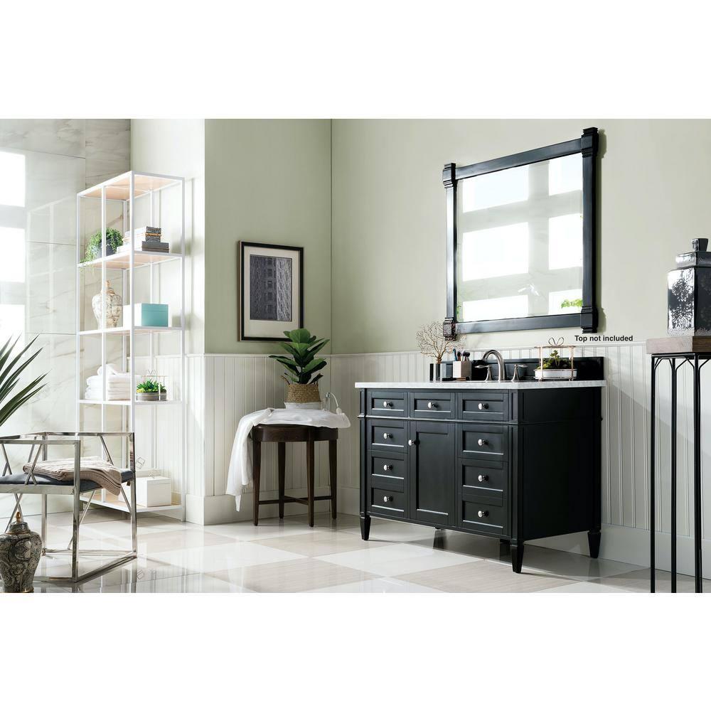 Black Onyx 48" Plywood Single Bathroom Vanity Base with Backsplash