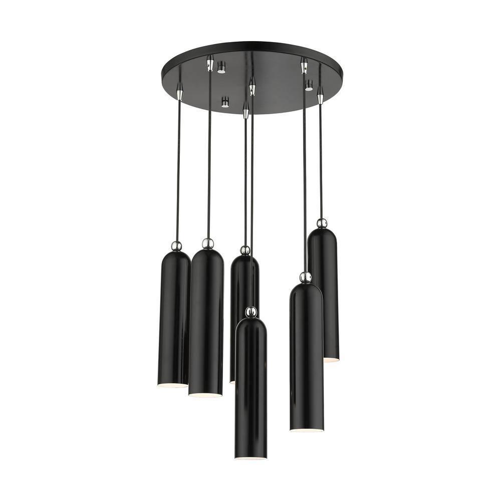 Livex Lighting Ardmore 6 - Light Pendant in  Shiny Black