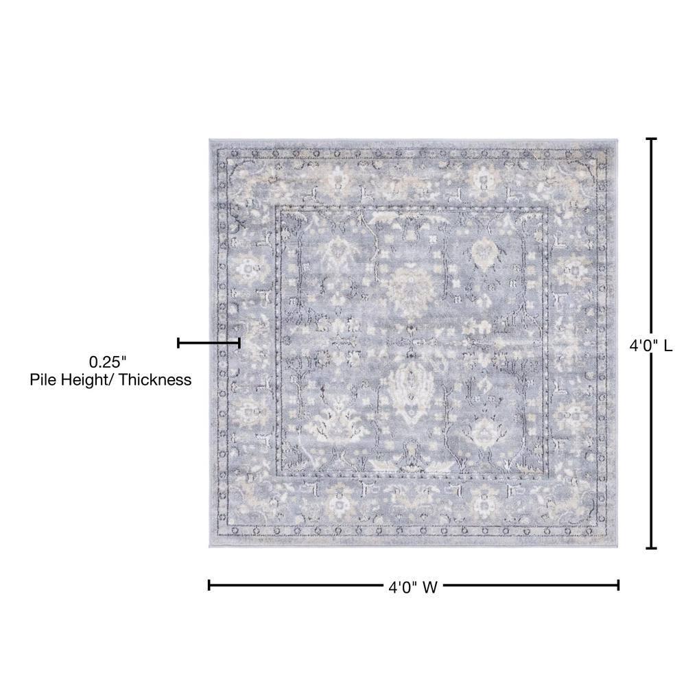 Unique Loom Portland Collection Area Rug - Central (4' 1" Square Gray/Beige)