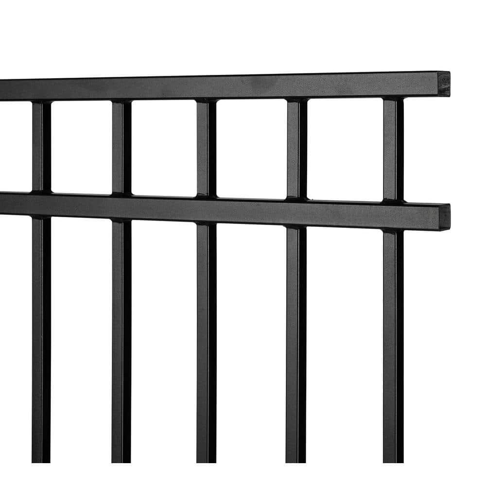 Nuvo Iron 5-ft H x 6-ft W Textured black finish Galvanized steel Containment Gate Spaced picket Fence panel