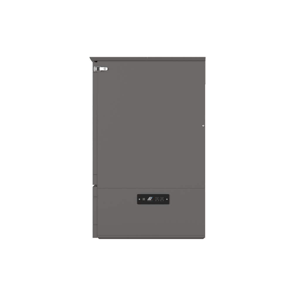 AFI Hamilton Full Solid Wood Murphy Bed Chest with Built-In Charger in Gray