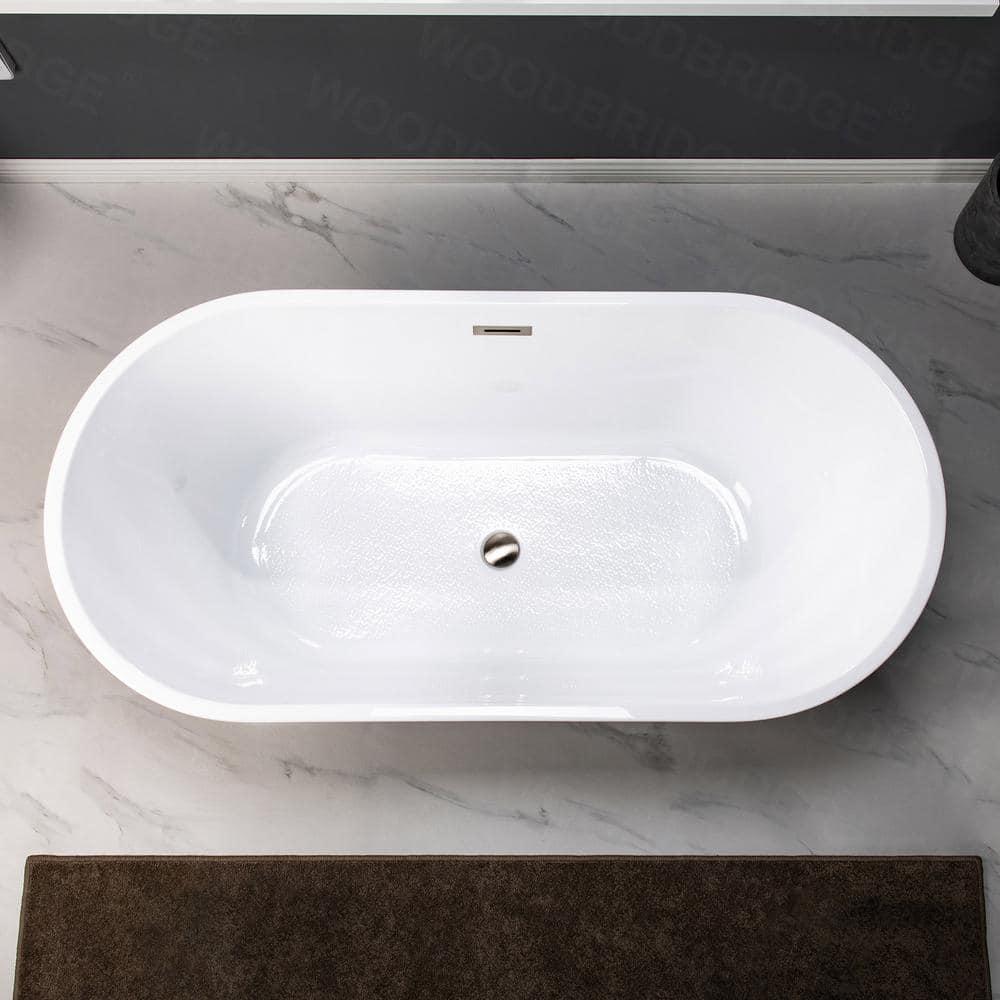 59'' x 29.5'' Freestanding Soaking Acrylic Bathtub