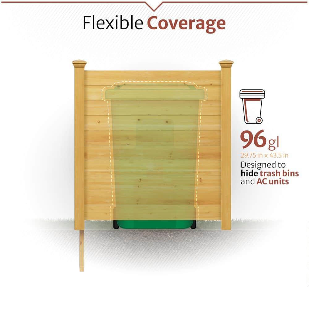 4ft H x 4ft W (2 Panels) No Dig Enclo Premium Wood Privacy Screen, Ideal Outdoor Privacy Wall, Pool Equipment Enclosure, Cedar Privacy Fence, Trash Can Enclosures, Air Conditioner Fence, EC18029