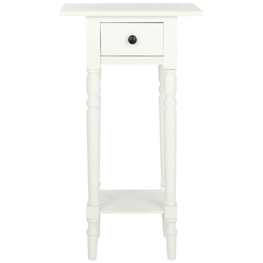 Sabrina End Table With Storage Drawer - Distressed  Cream - Safavieh.