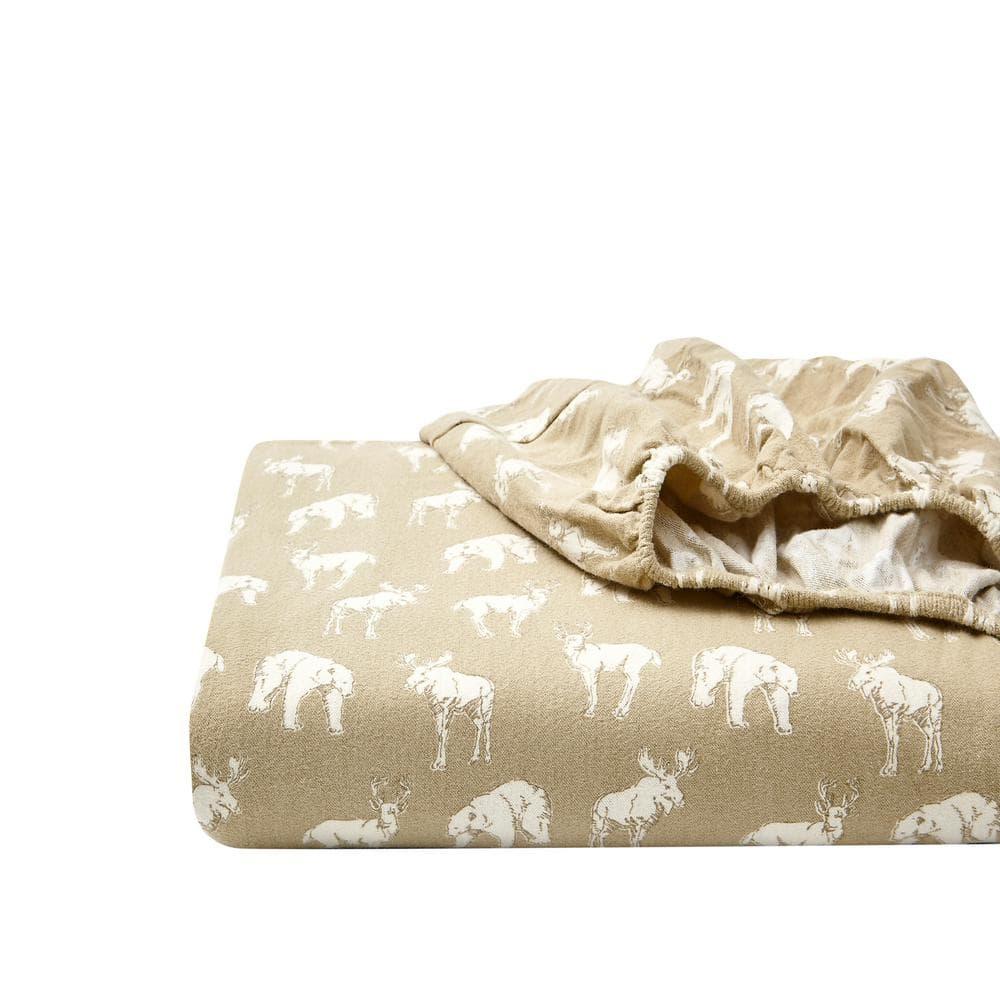 Full Patterned Flannel Sheet Set Tan - Eddie Bauer