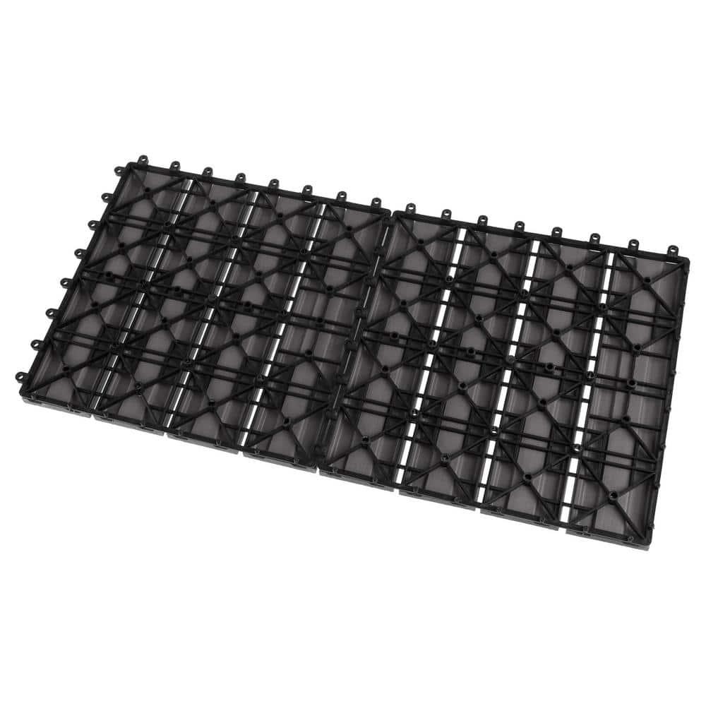 Pure Garden 11.63" x 11.63" Interlocking Deck Tile - Patio Tiles (Set of 30)