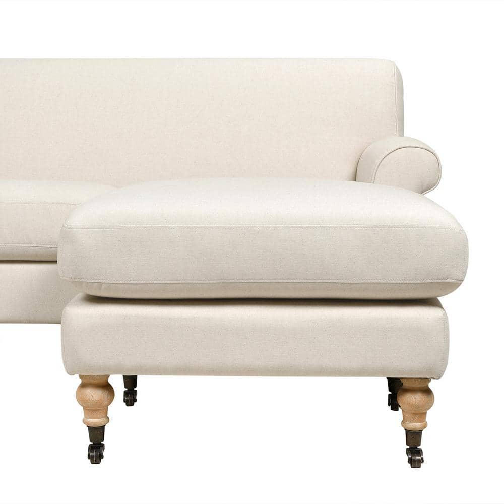 Jennifer Taylor Home Alana 88" Lawson L-Shape Reversible Living Room Sectional Sofa, Light Beige
