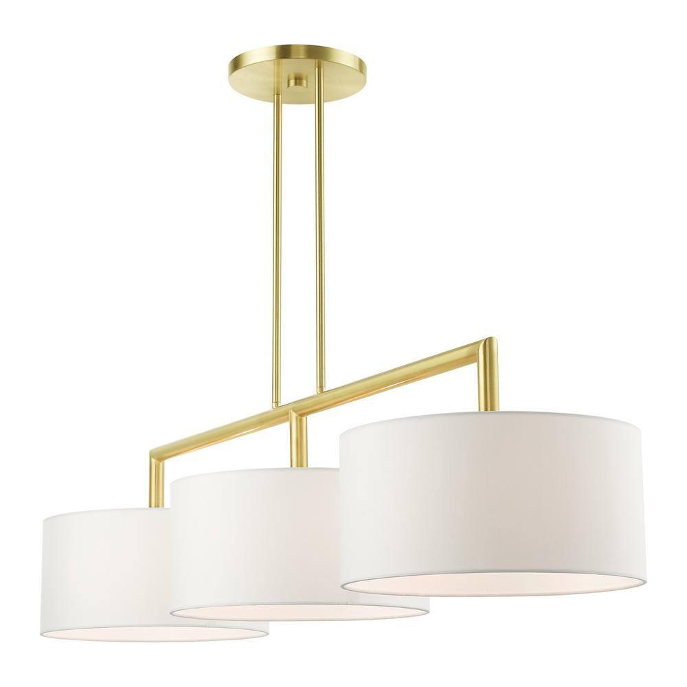 Livex Lighting Meridian 3 - Light Chandelier in  Satin Brass