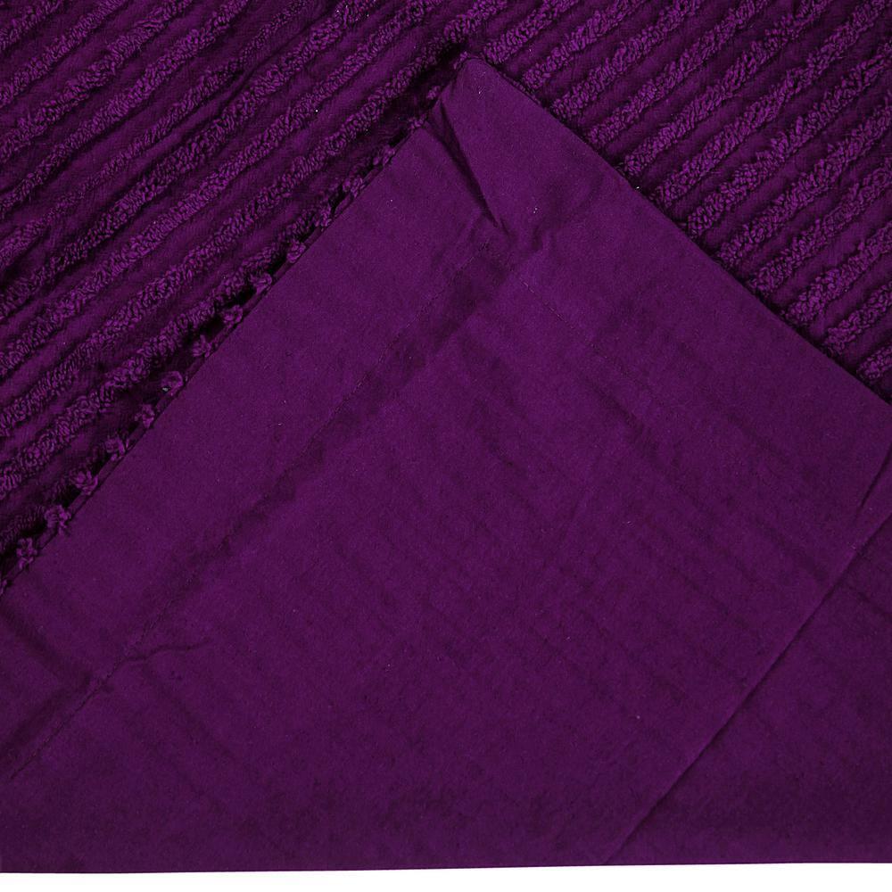 Better Trends Jullian Collection 100% Cotton Tufted Pillow Sham with Stripe Pattern Machine Washable Pillow Cover
