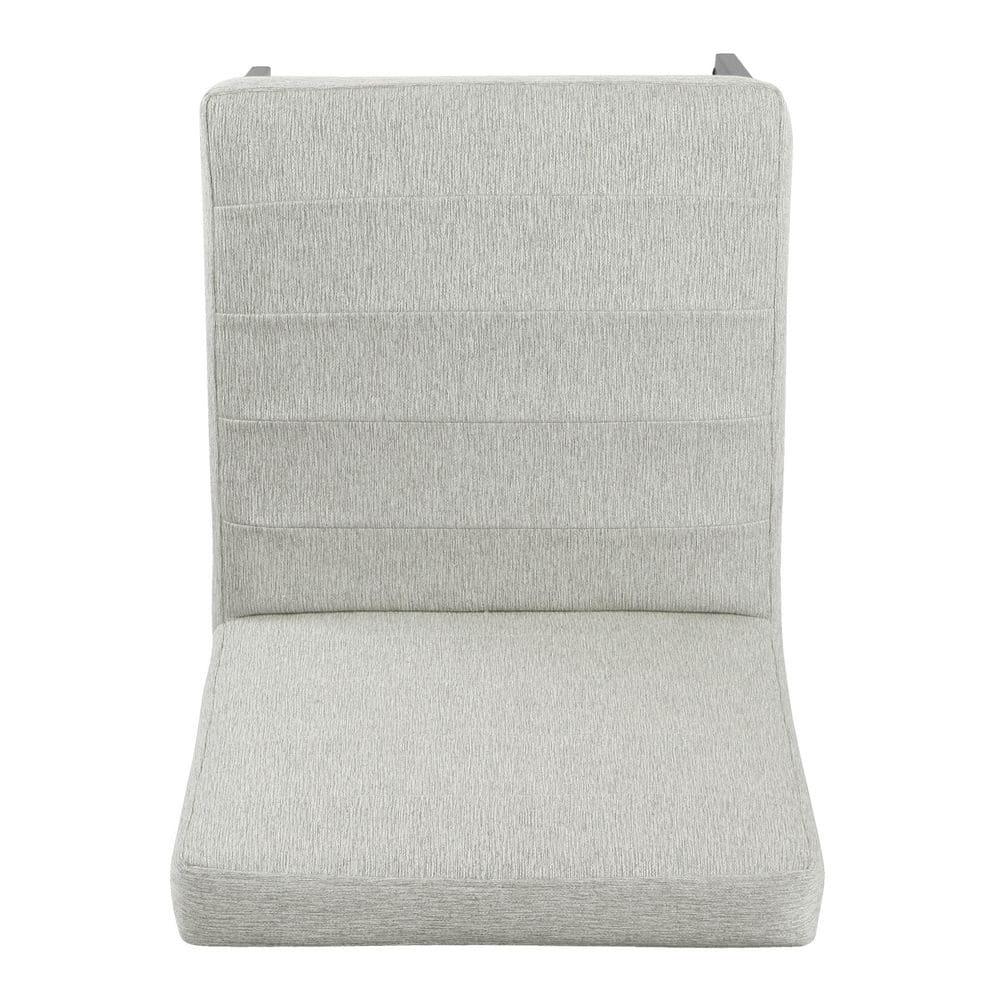 Channeled Metal Dining Chair: HomePop Modern Espresso Legs, Polyester Upholstery, 250lb Capacity