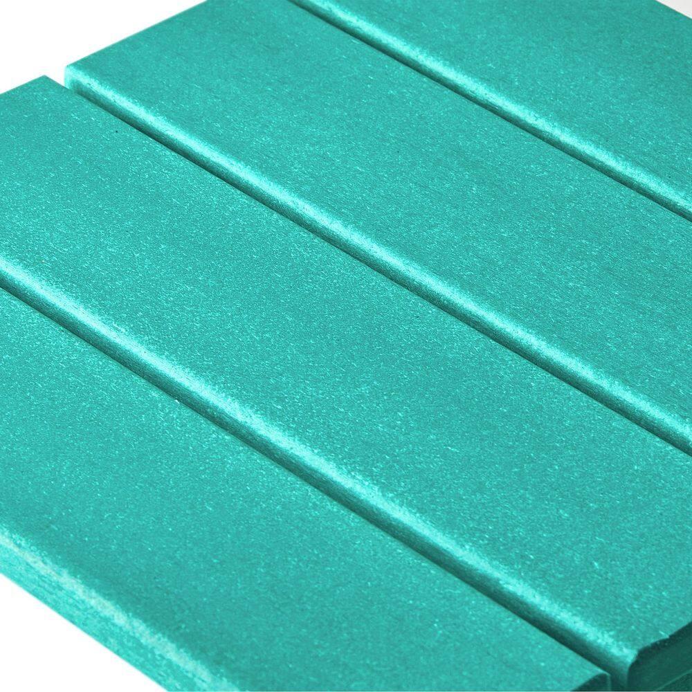 Polytrends  Laguna Hdpe All Weather Outdoor Patio Square Side Table Turquoise