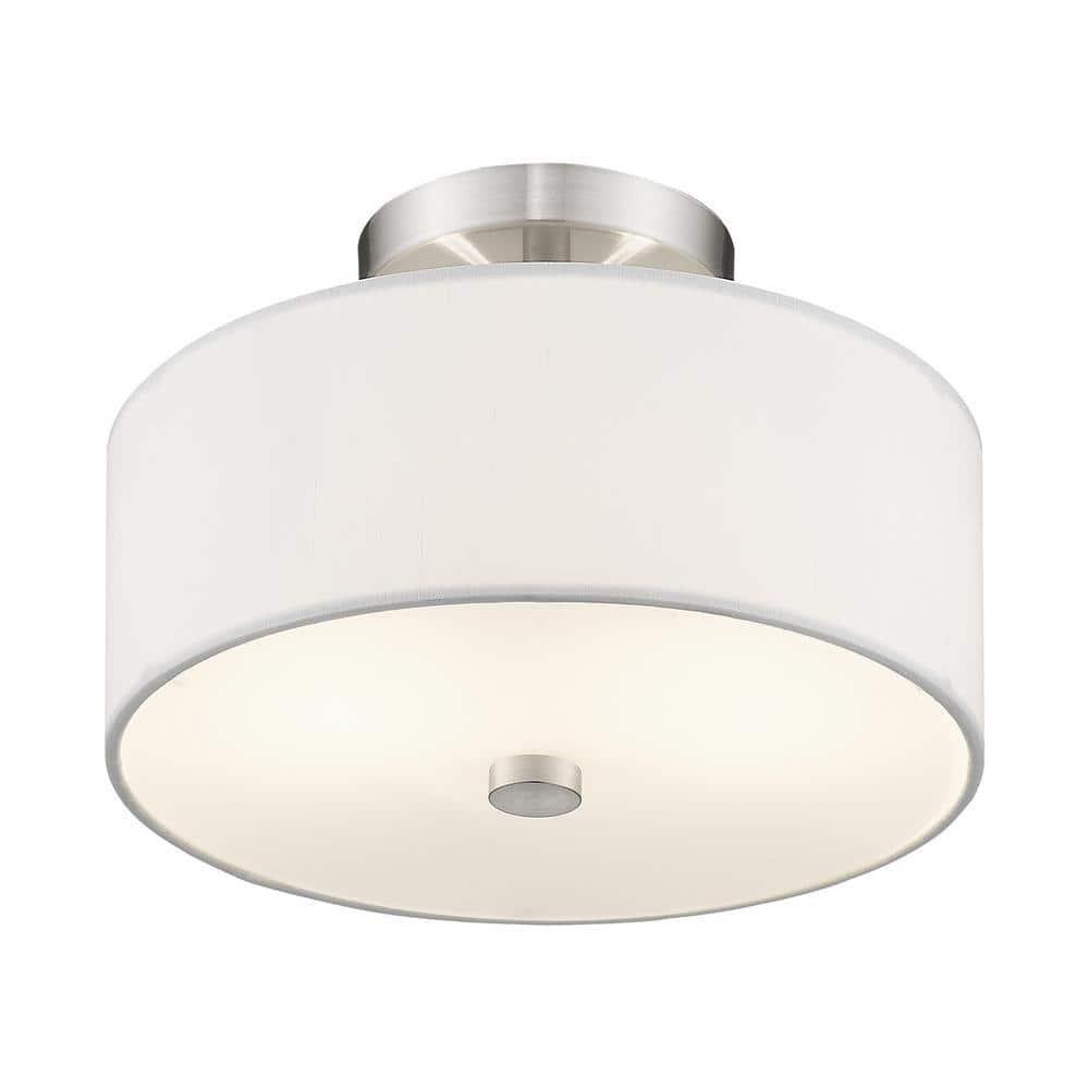 Livex Lighting Meridian 2 - Light Semi-Flush Mount in  Brushed Nickel