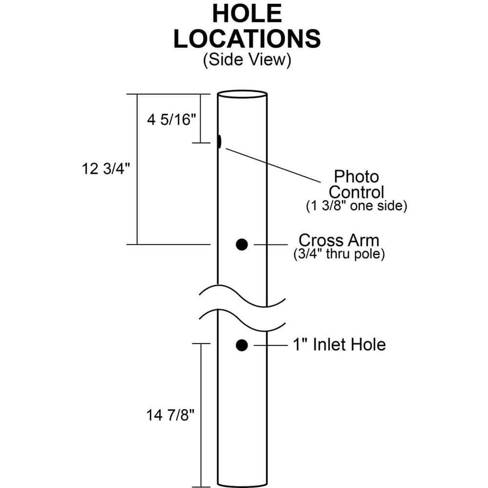 Solus Solus 7, 8, or 10 ft.  Hardwired Direct Burial Lamp Post with Cross Arm and Dusk-to-Dawn Photocell Sensor