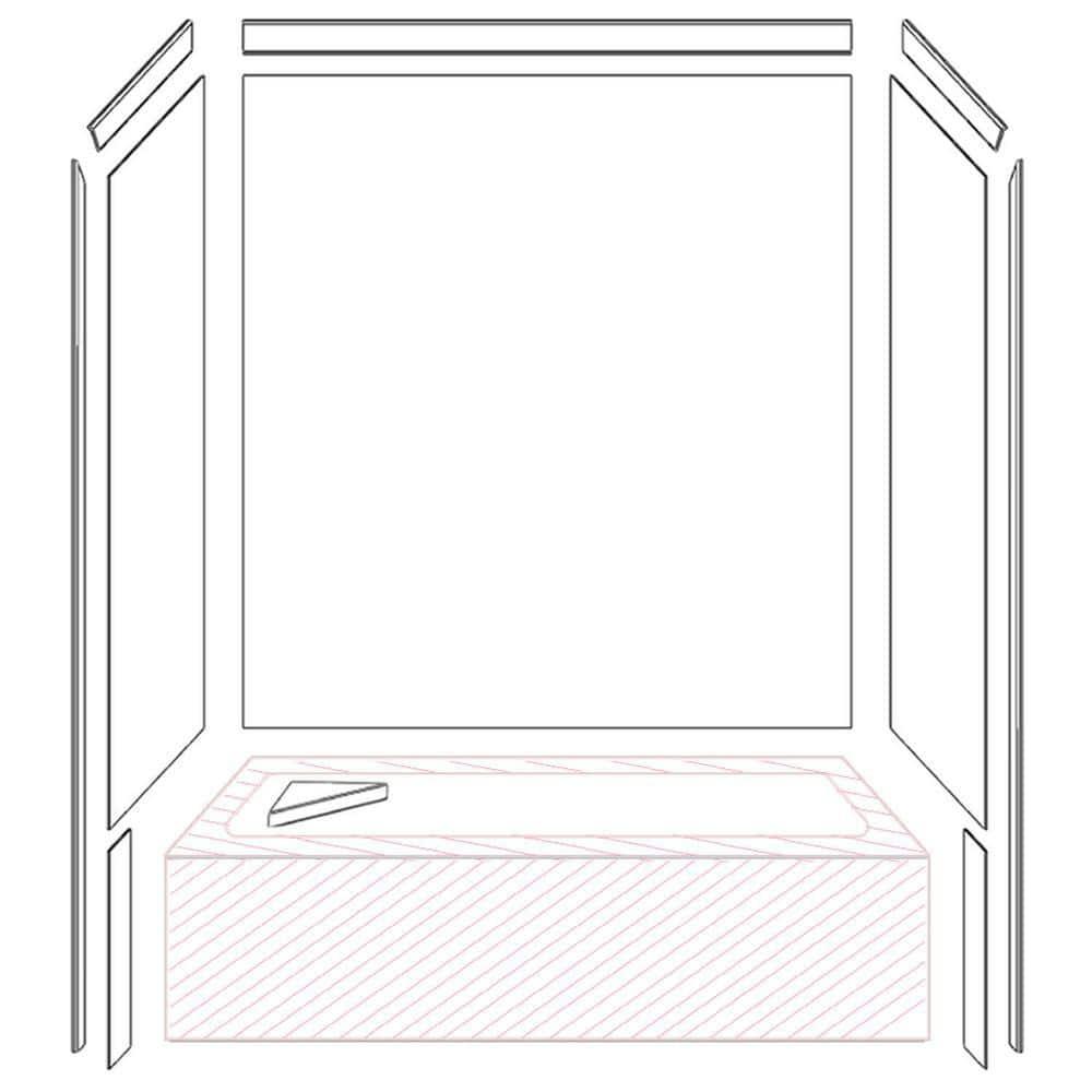 FlexStone Royale 60"W x 36"D x 80"H Alcove Bathtub/Shower Surround