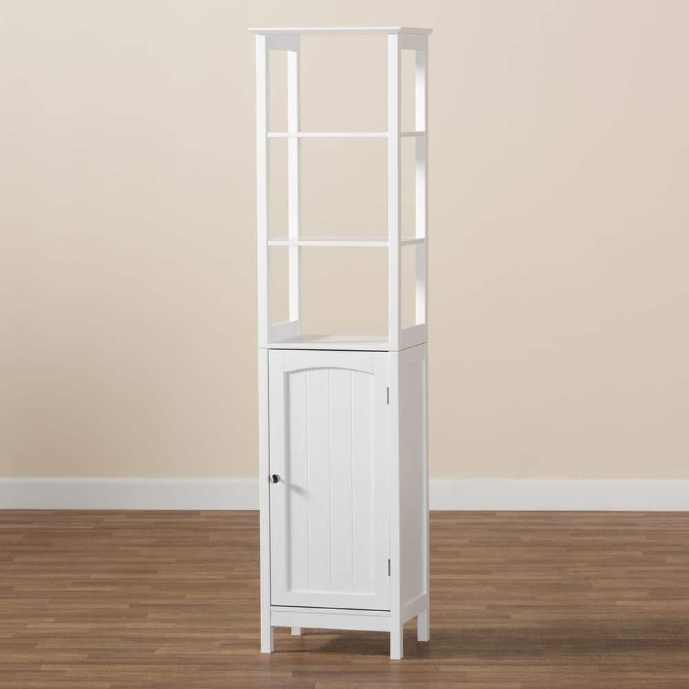 Baxton Studio Beltran Modern and Contemporary White Finished Wood Bathroom Storage Cabinet