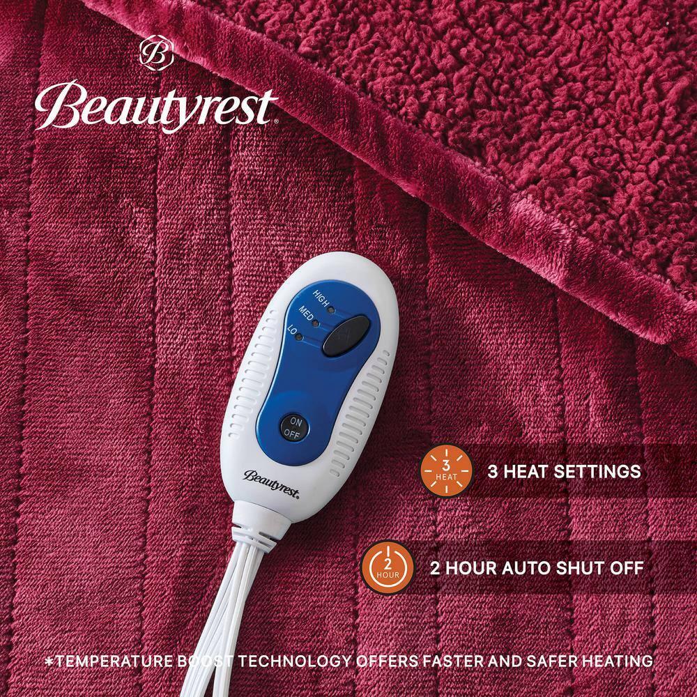 Beautyrest Beautyrest Heated Microlight to Berber Throw