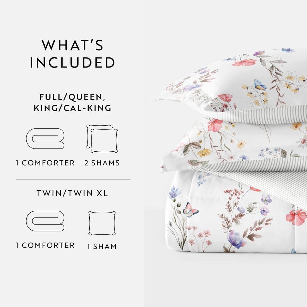 Becky Cameron Down-Alternative Comforter Set in Meadow Floral Stripe