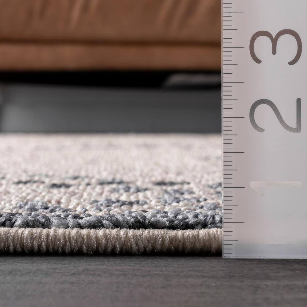 nuLOOM Blaine Dotted Diamond Runner Rug, 2' 6" x 8', Ivory