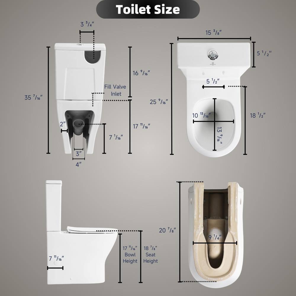 MaceratingFlo ARES 750W Upflush Toilet System, Elongated Bowl & 18" Comfort Height, 4-Inlet Ideal for Basements, Quiet & Efficient Macerator Pump Up to 36 Feet, Easy Installation